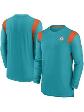 Nike Men’s Large Aqua Miami Dolphins Performance Player Long Sleeve Shirt